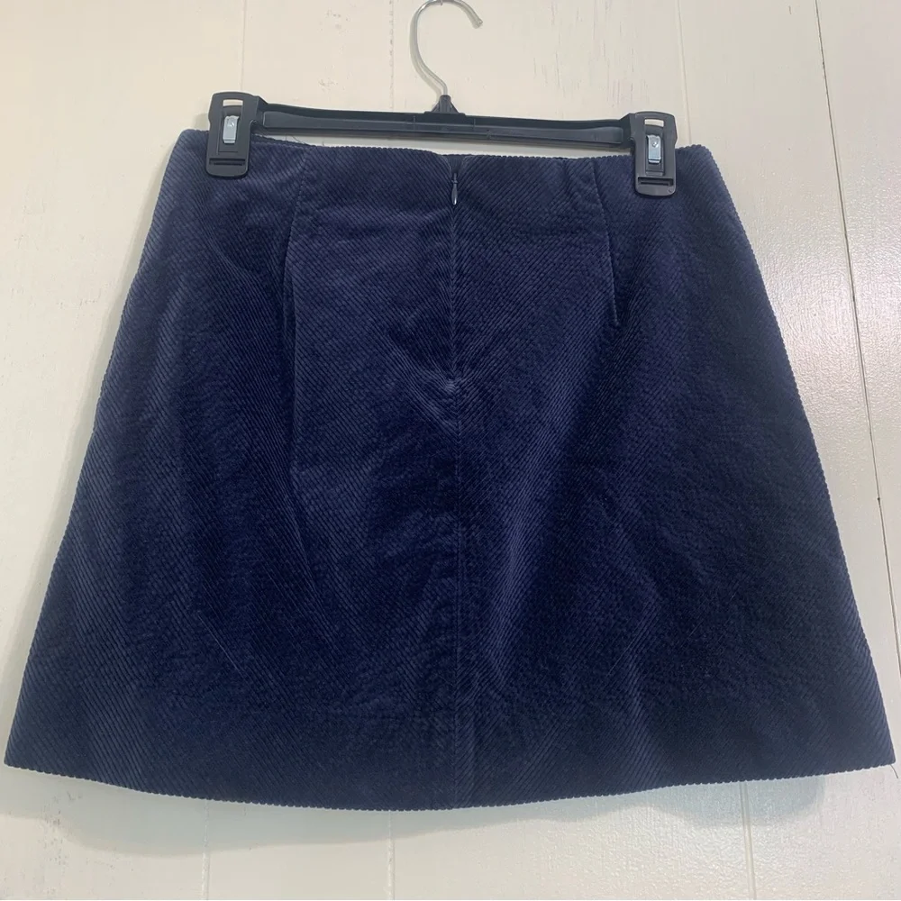 J.CREW J.Crew Navy Blue Corduroy Mini Skirt Size 0.